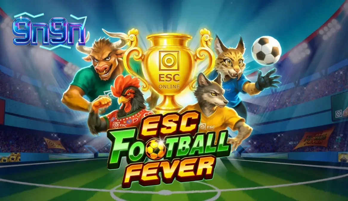 Tampilan visual stadion sepak bola dalam game slot ESC Football Fever